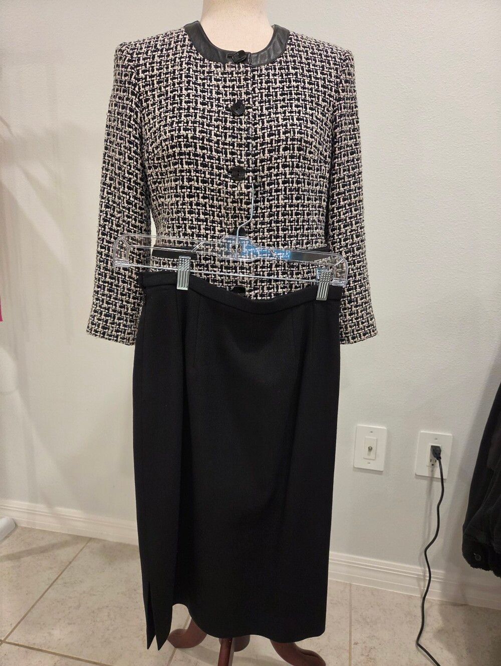 Pendleton Petite Bouclé Tweed Jacket & Wool Skirt Suit Set Sz 4P / 2P